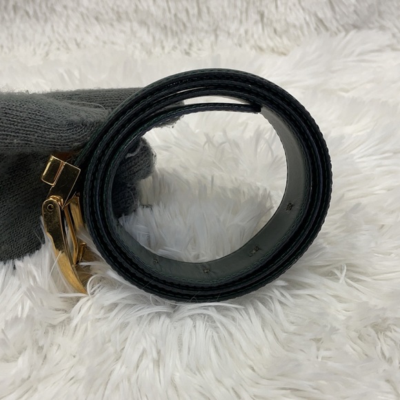 LOUIS VUITTON TAIGA  BELT GREEN CT0945 size 85/34